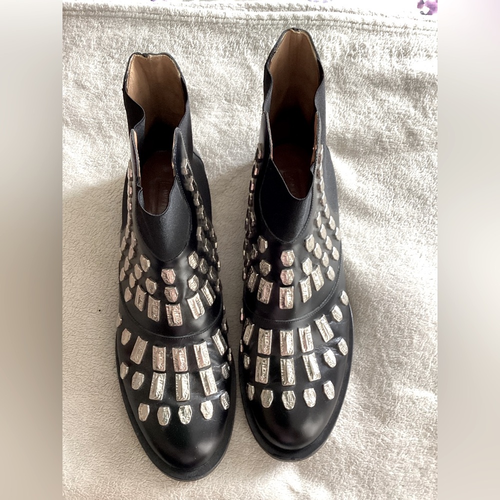 Samuel Failli Black and Silver Studded Ankle Booties